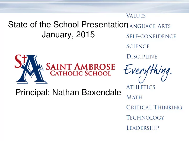state of the school presentation