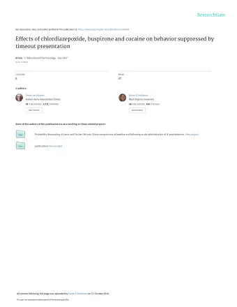 Effects of chlordiazepoxide, buspirone and cocaine on behavior suppressed by  timeout presentation