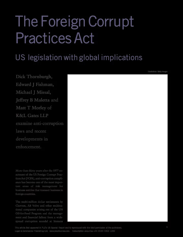 the foreign corrupt practices act
