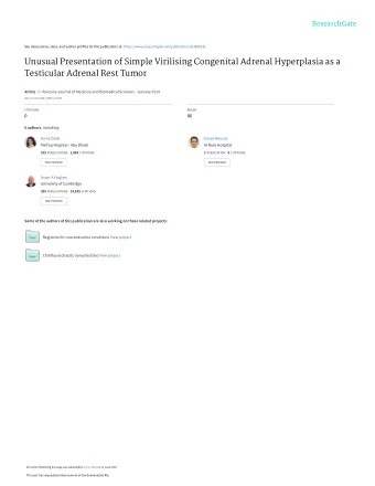 Unusual Presentation of Simple Virilising Congenital Adrenal Hyperplasia as a  Testicular Adrenal
