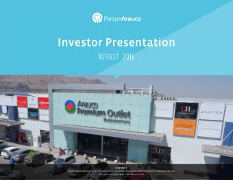 Investor Presentation  AUGUST 2016  CONTACTS  SARAH INMON (HEAD OF INVESTOR RELATIONS) | EDUARDO