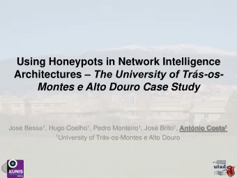 Architectures  The University of Trs -os-  Montes e Alto Douro Case Study Jos Bessa 1 , Hugo