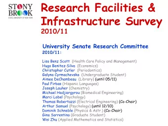 Research Facilities &amp; Infrastructure Survey  2010/11 University Senate Research Committee