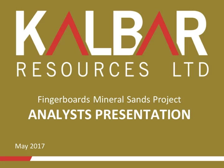 analysts presentation