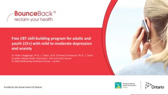 Free CBT skill-building program for adults and  youth (15+) with mild to moderate depression  and