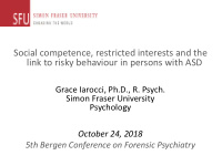 social competence restricted interests and the link to