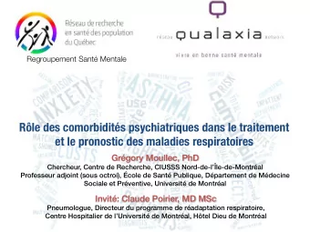Rle des comorbidits psychiatriques dans le traitement et le pronostic des maladies