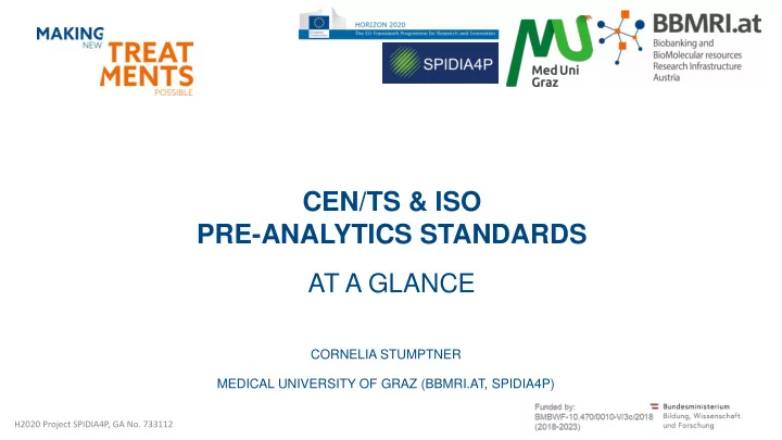 pre analytics standards