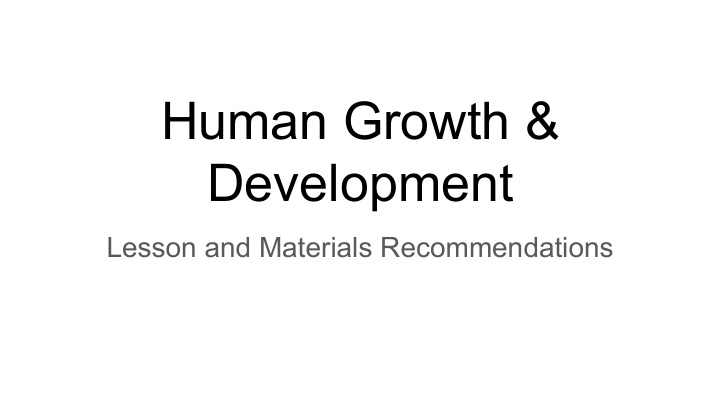 human growth amp development
