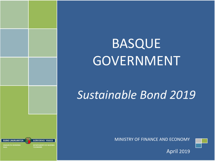 basque government sustainable bond 2019 ministry of