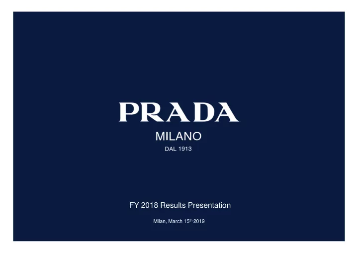 fy 2018 results presentation