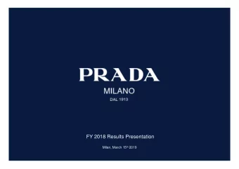 FY 2018 Results Presentation Milan, March 15 th 2019  Agenda  Presentation  14:30  15:00