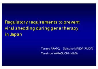 Regulatory requirements to prevent  Regulatory requirements to prevent  Regulatory requirements to