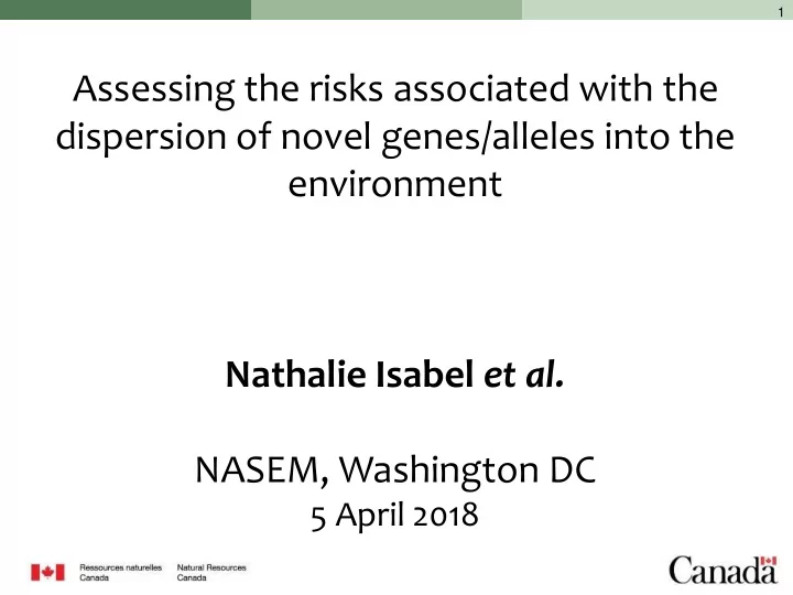 assessing the risks associated with the dispersion of