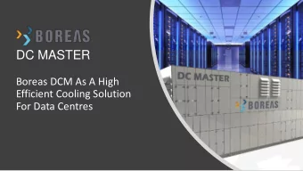 DC MASTER  Boreas DCM As A High  Efficient Cooling Solution  For Data Centres  BOREAS KLIMA