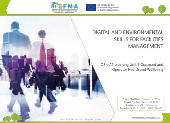 DIG  IGITAL AND ENVIRONMENTAL  SK  SKIL  ILLS FOR FACI  CILITIES  MANAGEMENT O3  A1 Lea  Learnin