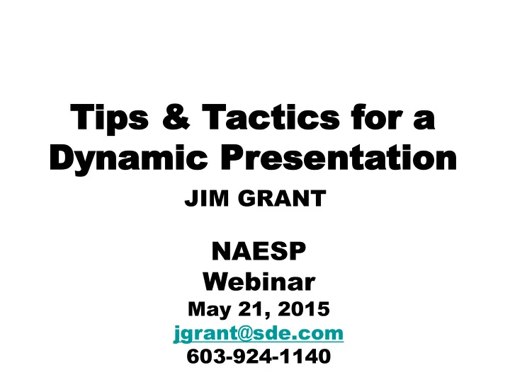 dynami dynamic pr c presenta esentation tion