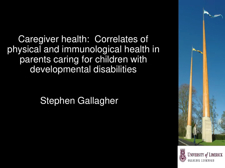 caregiver health correlates of physical and immunological