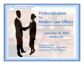 Professionalism      For      Modern  Law  Offices    Georgias  Solo