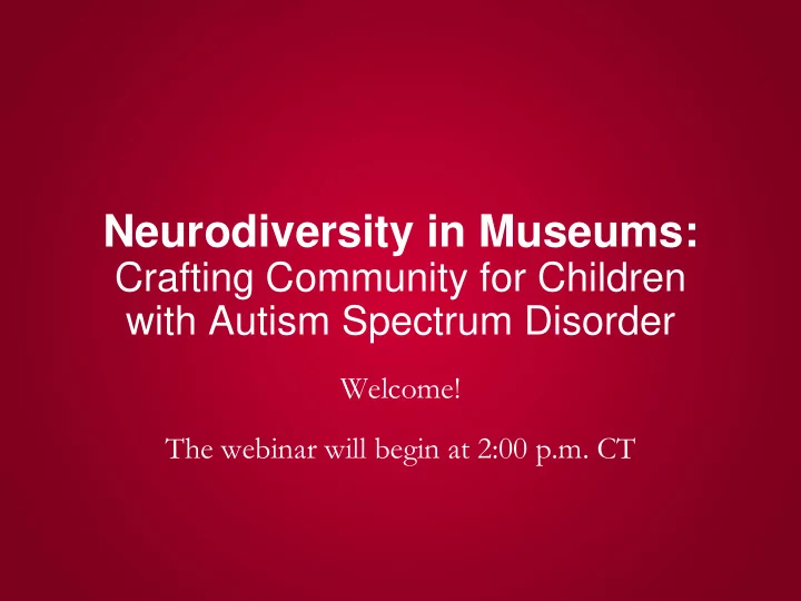 neurodiversity in museums