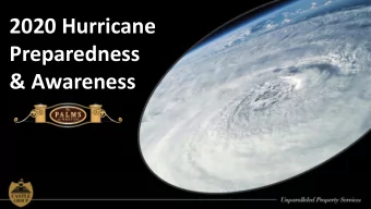Preparedness  &amp; Awareness  2019 Hurricane Season Wrap-up  2020 Hurricane Forecast  Severe