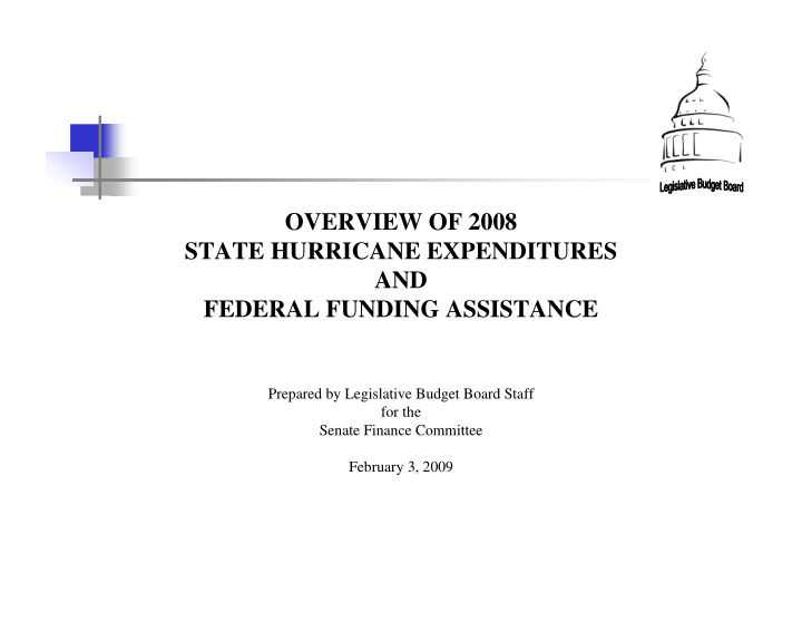 overview of 2008 state hurricane expenditures and federal