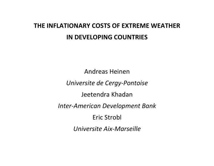 the inflationary costs of extreme weather in developing