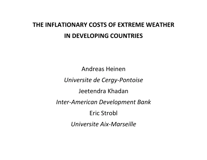 the inflationary costs of extreme weather in developing