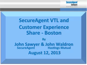 Agenda       Who  is  SecureAgent?       SecureAgent  Customers