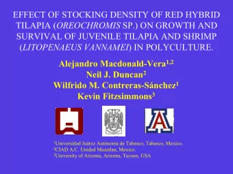EFFECT OF STOCKING DENSITY OF RED HYBRID TILAPIA ( OREOCHROMIS SP.) ON GROWTH AND  SURVIVAL OF