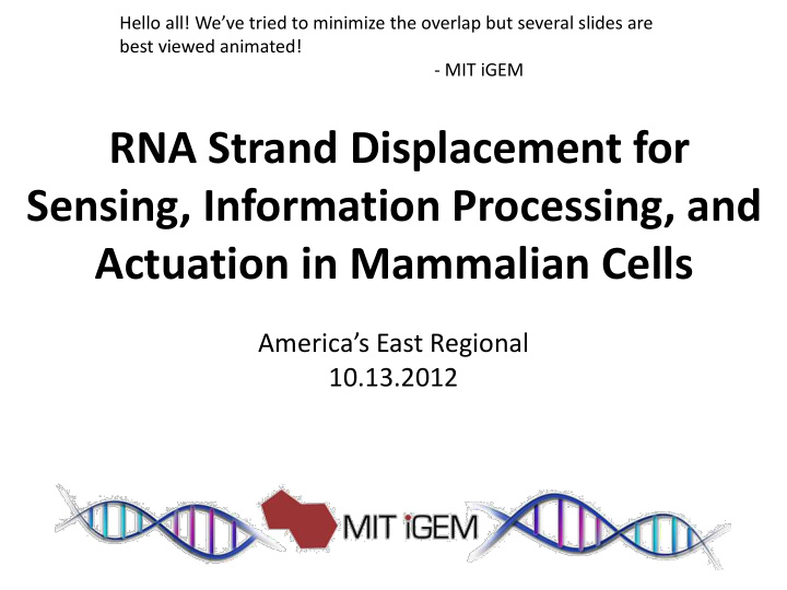 rna strand displacement for