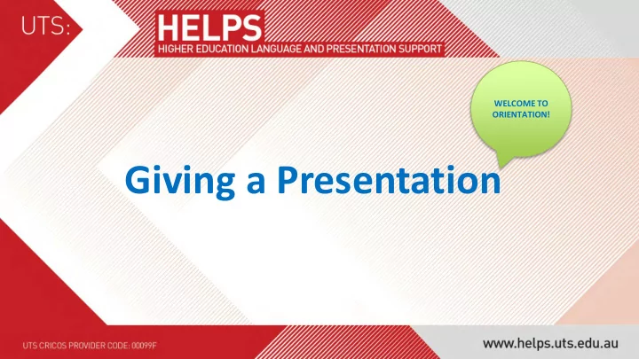 giving a presentation