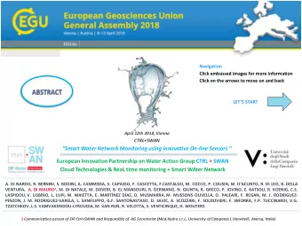 Smart Water Network Monitoring using innovative On - line Sensors   European Innovation
