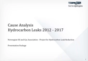 Hydrocarbon Leaks 2012 - 2017  Norwegian Oil and Gas Association - Project for Hydrocarbon Leak