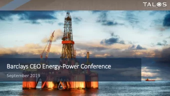 Ba  Barclays CE  CEO Ener  ergy-Power Co  Conferen  ence  September 2019  Leg  egal D  Disc  sclosu