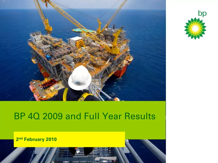 bp 4q 2009 and full year results
