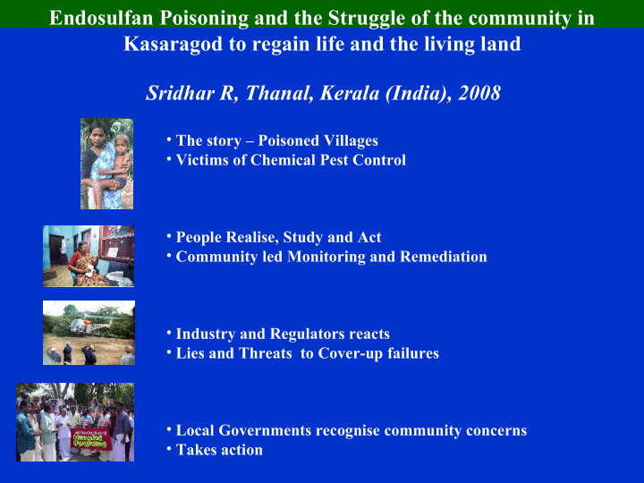 endosulfan poisoning and the struggle of the community in