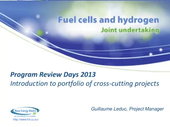 Introduction to portfolio of cross-cutting projects Guillaume Leduc, Project Manager