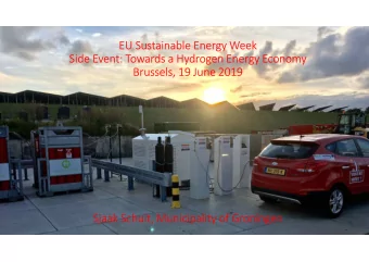 EU Sustainable Energy Week  Side Event: Towards a Hydrogen Energy Economy  Brussels, 19 June 2019