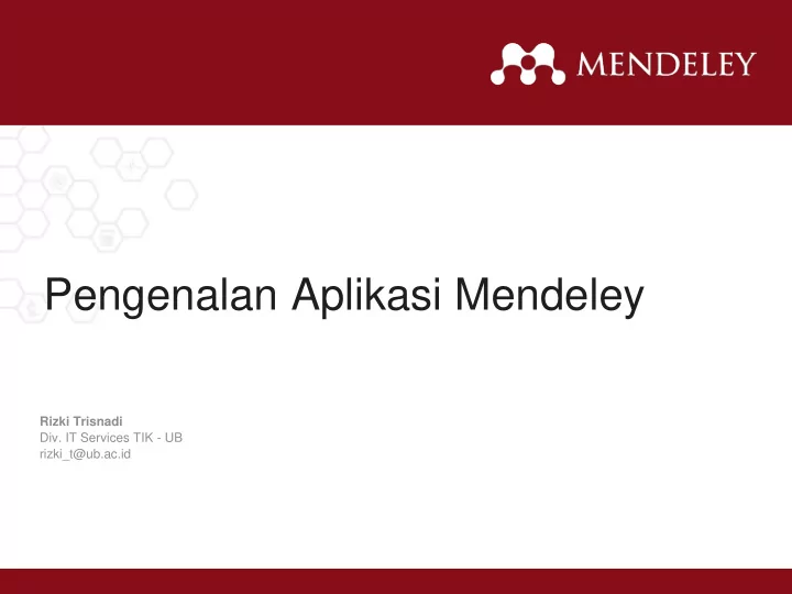 pengenalan aplikasi mendeley