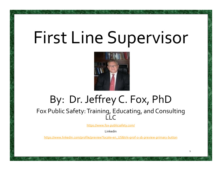 first line supervisor
