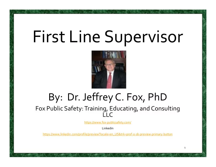 first line supervisor
