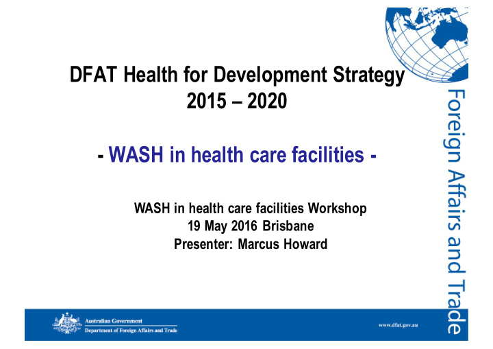 dfat health for development strategy 2015 2020 wash in