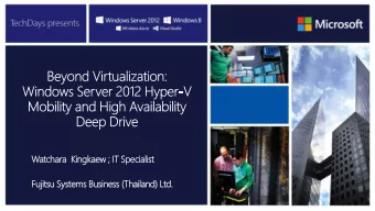 Title of  Presentation  Speaker Name, Title  Watchara Kingkaew ; IT Specialist  Microsoft