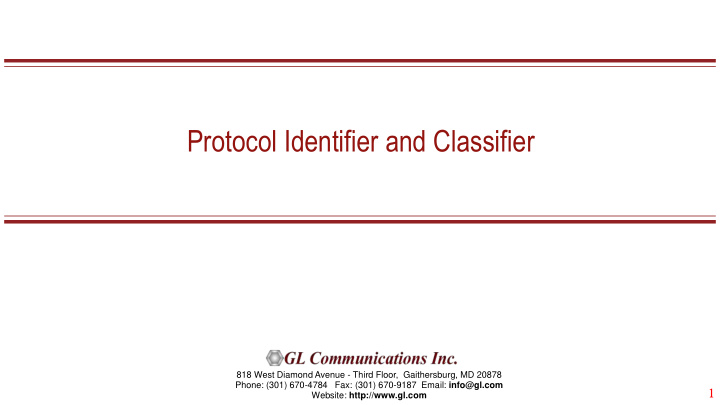 protocol identifier and classifier
