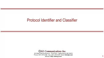 Protocol Identifier and Classifier  818 West Diamond Avenue - Third Floor,  Gaithersburg, MD 20878