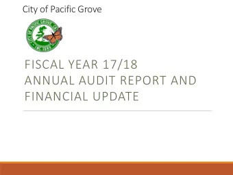 FINANCIAL UPDATE  Financial Calendar  Audit Results and Year-End Financial Update  General