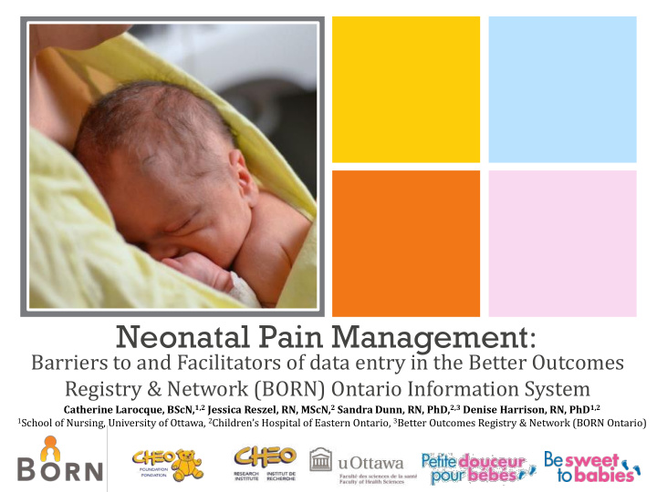 neonatal pain management barriers to and facilitators of