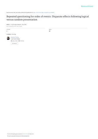 Repeated questioning for order of events: Disparate effects following logical  versus random