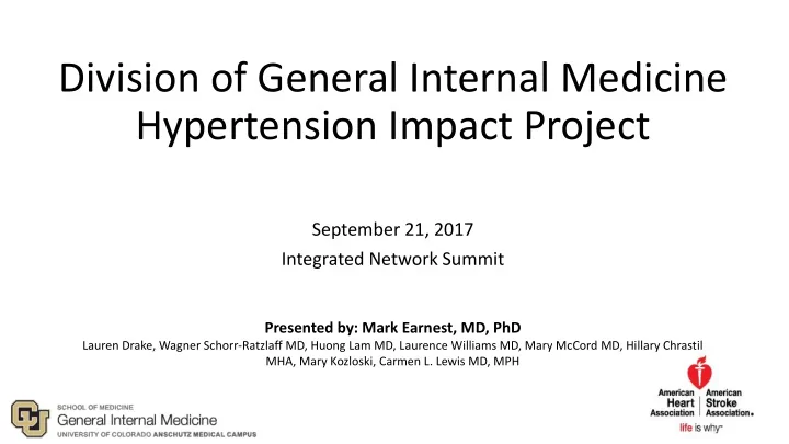 division of general internal medicine
